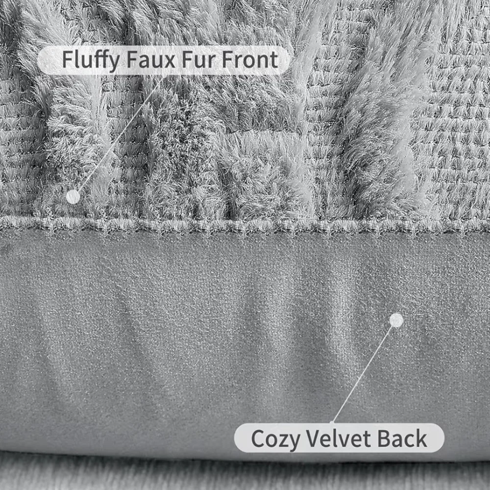 Set Of 2 18 X 18 Elegant Gray Washable Accent Pillow Covers